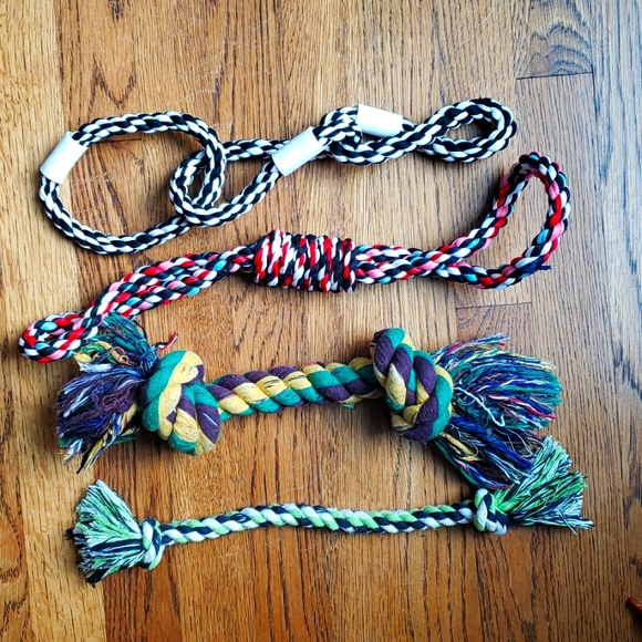 Other - Set Of 4 Multicolored Dog Rope Tug Of War Toys Different Sizes